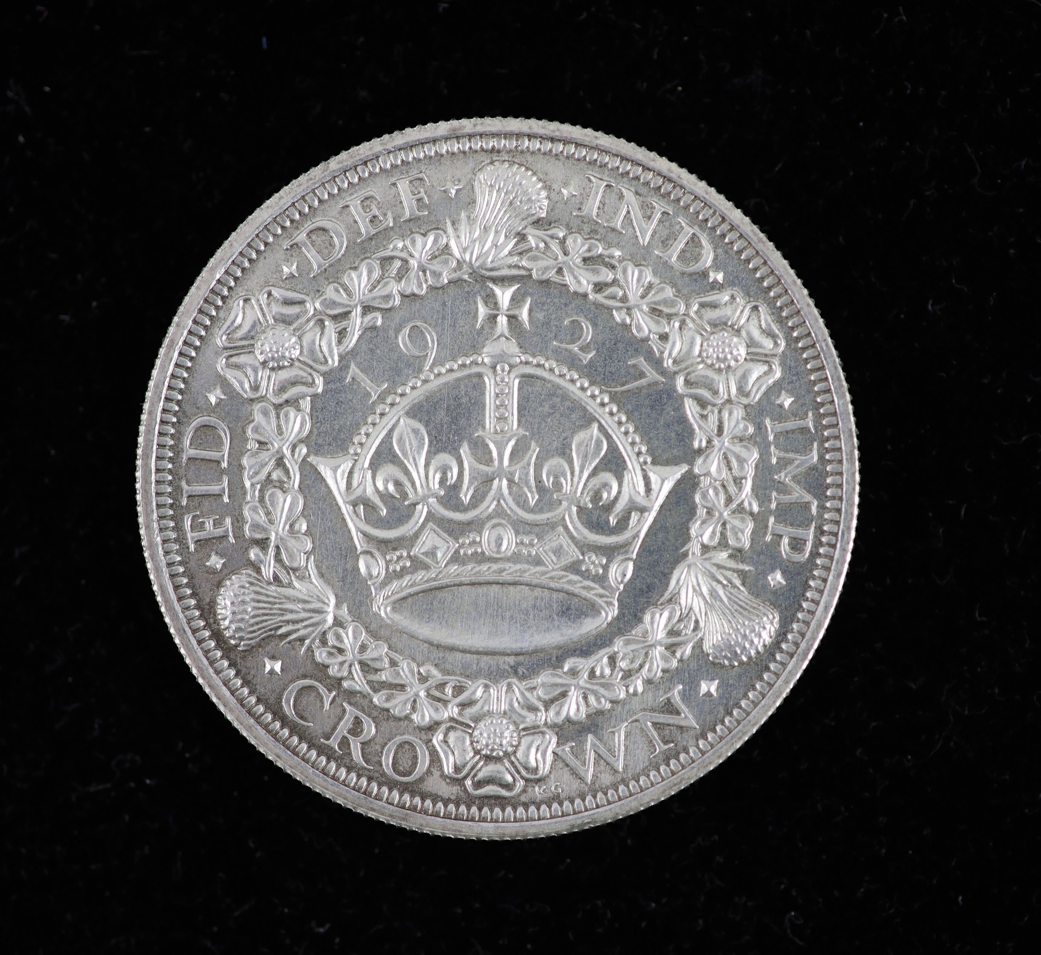 A George V Proof Crown, 1927 (S 4036), fourth coinage, cleaned otherwise EF